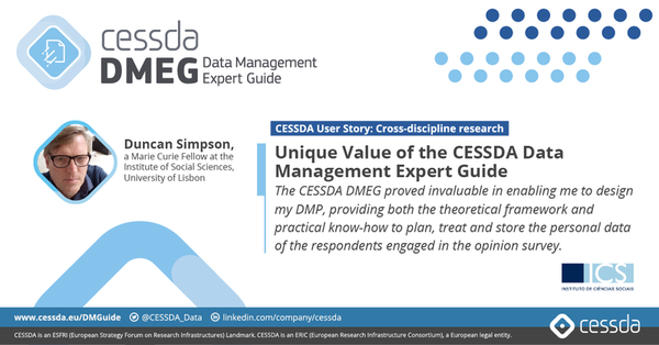 CESSDA Data Management Expert Guide User Story